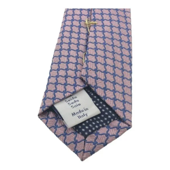 ETON Purple Geometric Silk Tie Made In Italy 59/2.3/4 EX COND